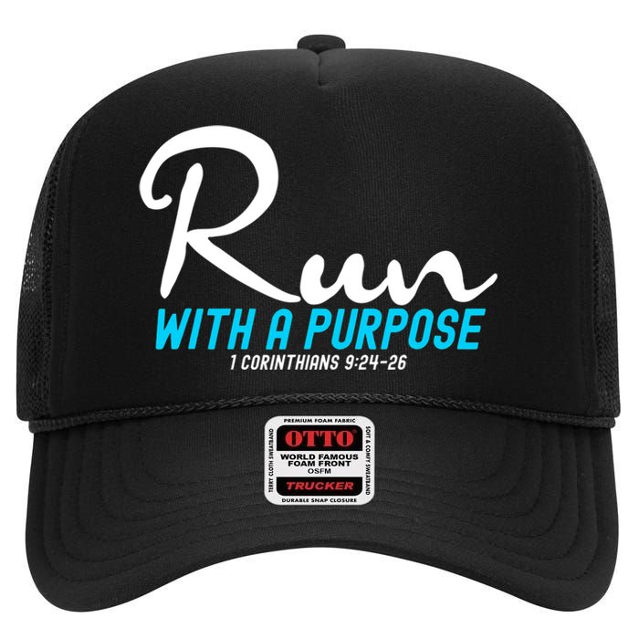 1 Corinthians 924 26 Run With A Purpose High Crown Mesh Back Trucker Hat