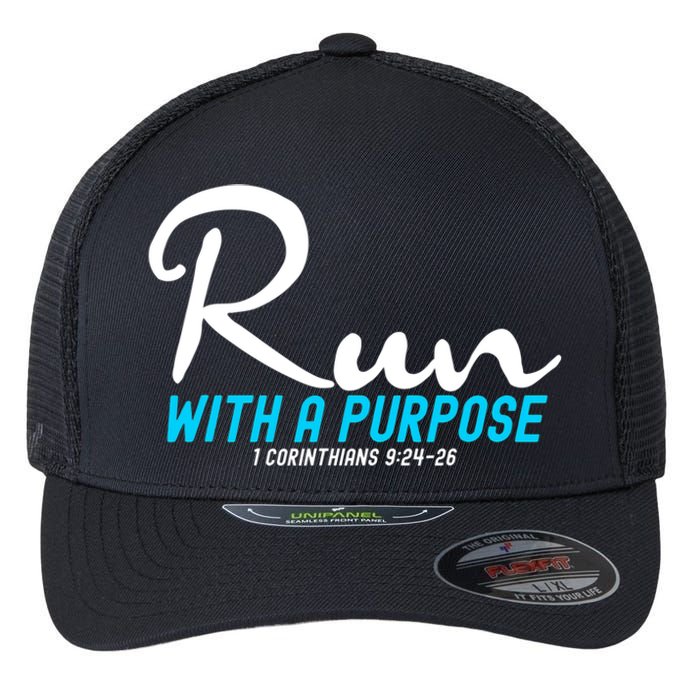 1 Corinthians 924 26 Run With A Purpose Flexfit Unipanel Trucker Cap