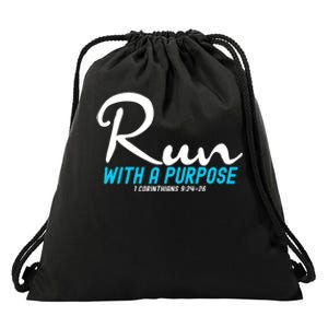 1 Corinthians 924 26 Run With A Purpose Drawstring Bag