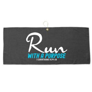 1 Corinthians 924 26 Run With A Purpose Large Microfiber Waffle Golf Towel