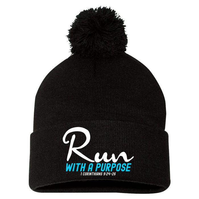 1 Corinthians 924 26 Run With A Purpose Pom Pom 12in Knit Beanie