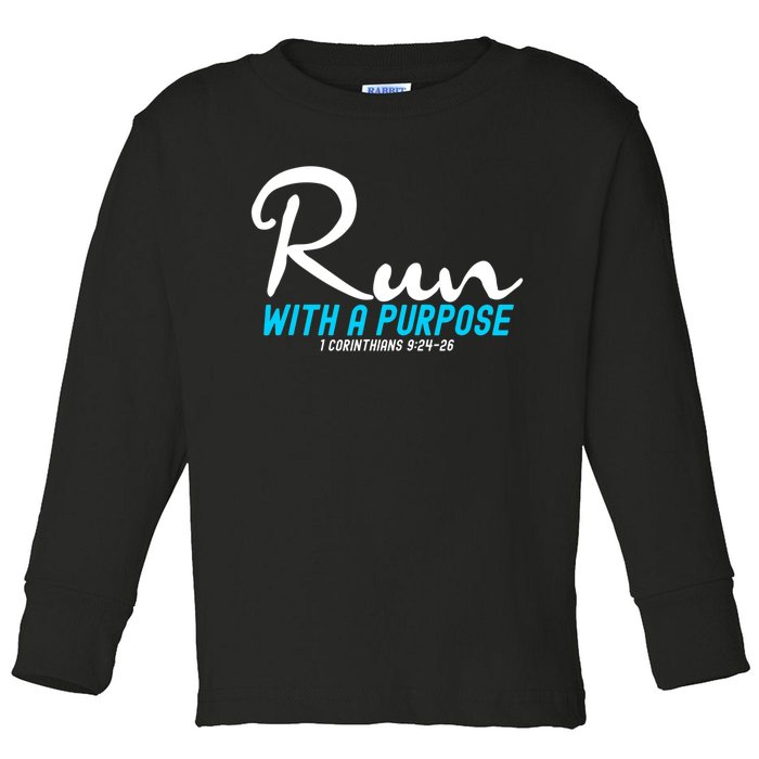 1 Corinthians 924 26 Run With A Purpose Toddler Long Sleeve Shirt