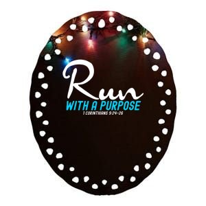 1 Corinthians 924 26 Run With A Purpose Ceramic Oval Ornament