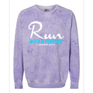 1 Corinthians 924 26 Run With A Purpose Colorblast Crewneck Sweatshirt