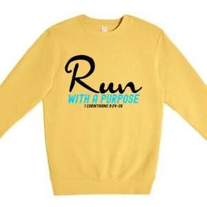 1 Corinthians 924 26 Run With A Purpose Premium Crewneck Sweatshirt