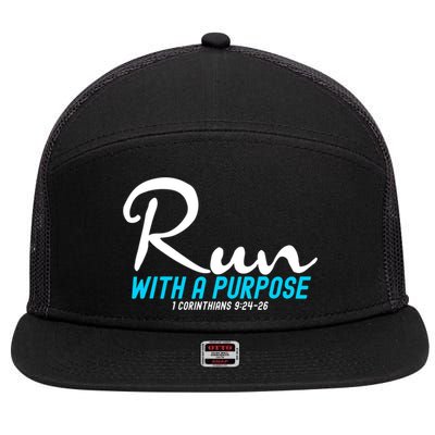 1 Corinthians 924 26 Run With A Purpose 7 Panel Mesh Trucker Snapback Hat