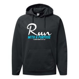 1 Corinthians 924 26 Run With A Purpose Performance Fleece Hoodie