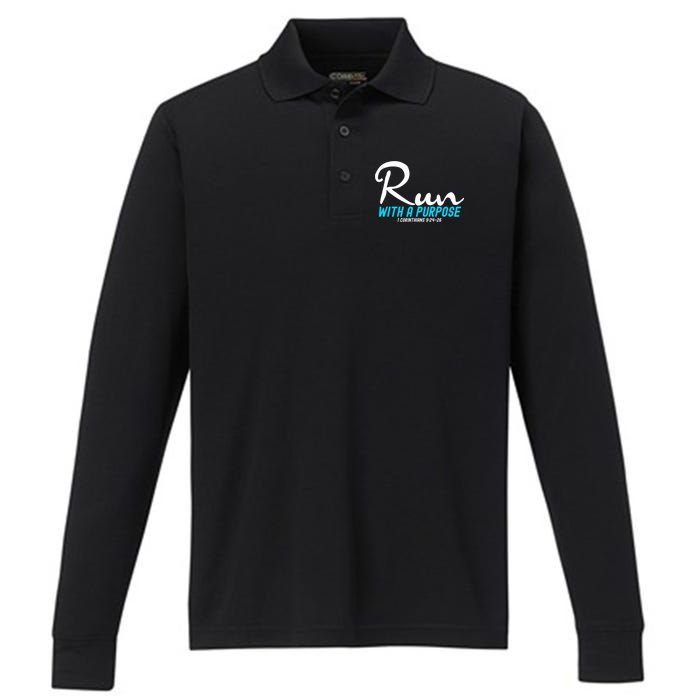 1 Corinthians 924 26 Run With A Purpose Performance Long Sleeve Polo