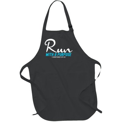 1 Corinthians 924 26 Run With A Purpose Full-Length Apron With Pockets