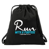 1 Corinthians 924 26 Run With A Purpose Drawstring Bag