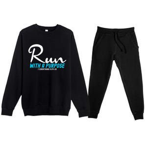 1 Corinthians 924 26 Run With A Purpose Premium Crewneck Sweatsuit Set