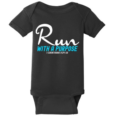1 Corinthians 924 26 Run With A Purpose Baby Bodysuit