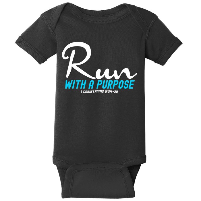 1 Corinthians 924 26 Run With A Purpose Baby Bodysuit