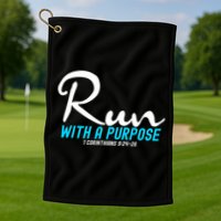 1 Corinthians 924 26 Run With A Purpose Golf Towel
