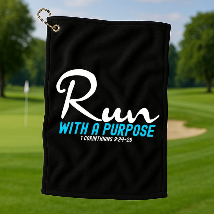 1 Corinthians 924 26 Run With A Purpose Golf Towel