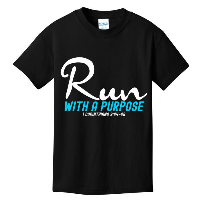 1 Corinthians 924 26 Run With A Purpose Kids T-Shirt