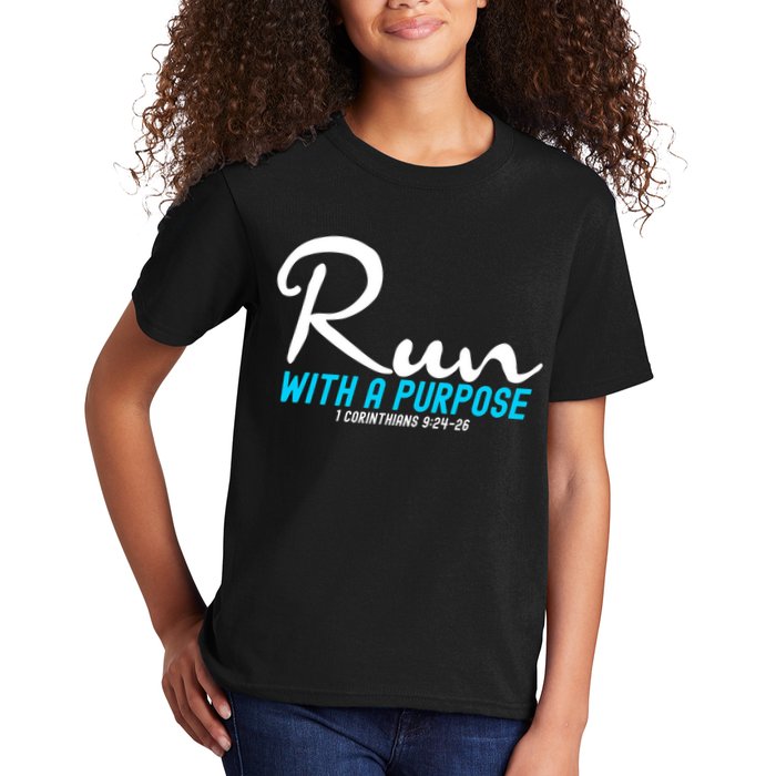 1 Corinthians 924 26 Run With A Purpose Kids T-Shirt