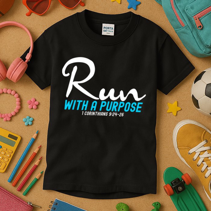 1 Corinthians 924 26 Run With A Purpose Kids T-Shirt