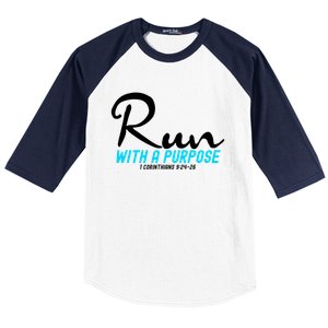 1 Corinthians 924 26 Run With A Purpose Baseball Sleeve Shirt