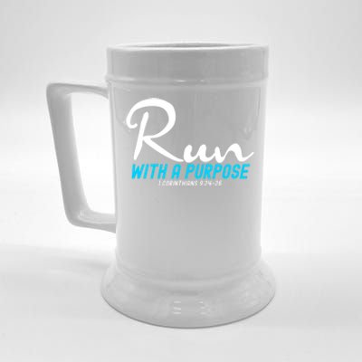 1 Corinthians 924 26 Run With A Purpose Beer Stein