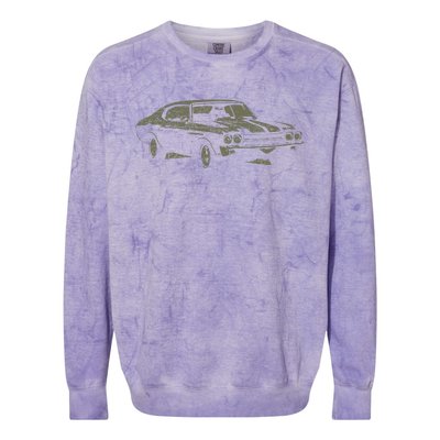 1970 Classic America Ss Muscle Car Colorblast Crewneck Sweatshirt