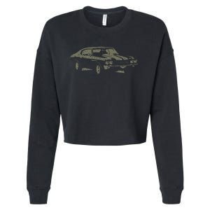 1970 Classic America Ss Muscle Car Cropped Pullover Crew