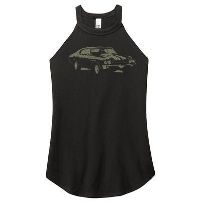 1970 Classic America Ss Muscle Car Women’s Perfect Tri Rocker Tank