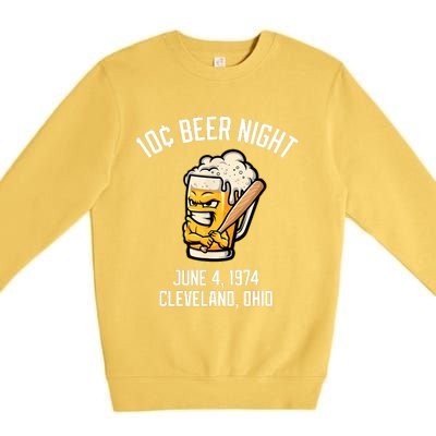 10 Cents Beer Night June 4 1974 Cleveland Ohio Fan Brawl Premium Crewneck Sweatshirt