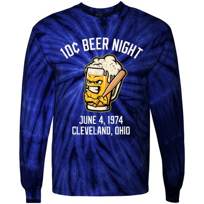 10 Cents Beer Night June 4 1974 Cleveland Ohio Fan Brawl Tie-Dye Long Sleeve Shirt