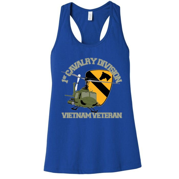 1st Cavalry Division Vietnam Veteran Uh1 Gunship Veteran Day Gift Women's Racerback Tank