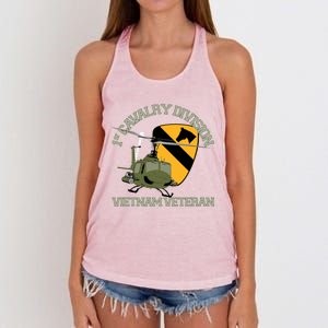 1st Cavalry Division Vietnam Veteran Uh1 Gunship Veteran Day Gift Women's Knotted Racerback Tank