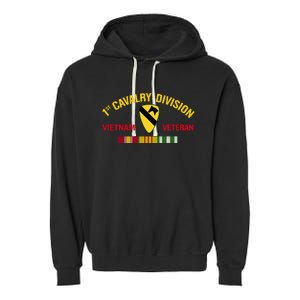 1st Cavalry Division Vietnam Veteran 1st Air Cav In Vietnam Garment-Dyed Fleece Hoodie