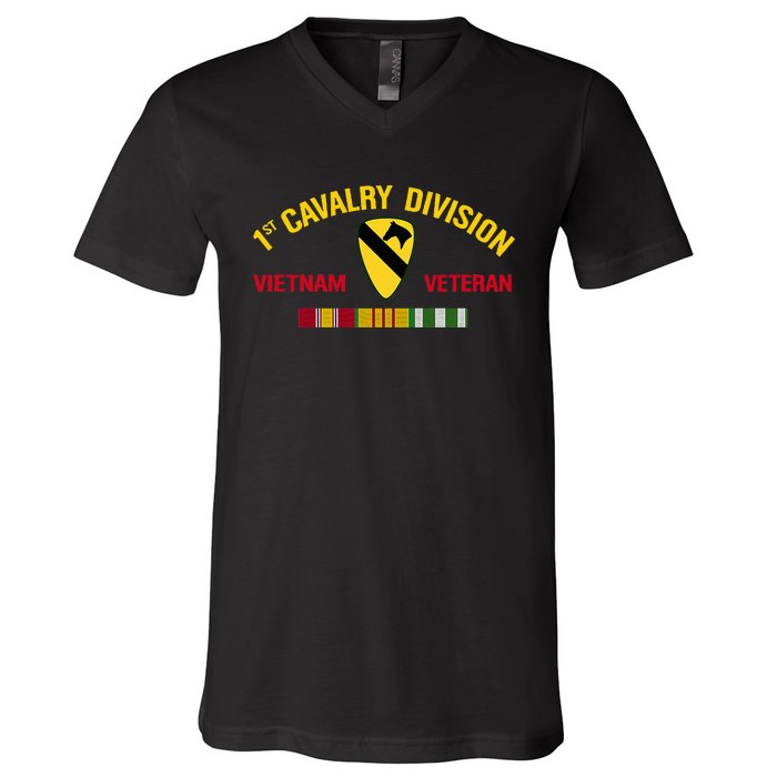 1st Cavalry Division Vietnam Veteran 1st Air Cav In Vietnam V-Neck T-Shirt