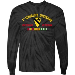 1st Cavalry Division Vietnam Veteran 1st Air Cav In Vietnam Tie-Dye Long Sleeve Shirt