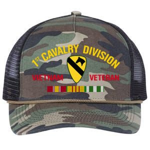 1st Cavalry Division Vietnam Veteran 1st Air Cav In Vietnam Retro Rope Trucker Hat Cap