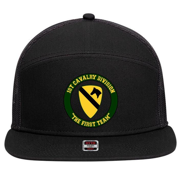 1st Cavalry Division Veteran Always A Soldier Military Xmas 7 Panel Mesh Trucker Snapback Hat