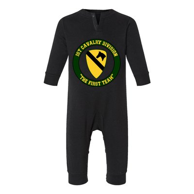 1st Cavalry Division Veteran Always A Soldier Military Xmas Infant Fleece One Piece