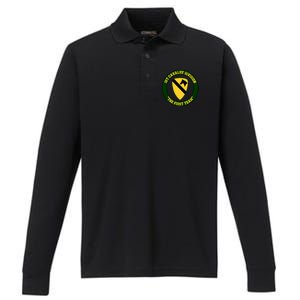 1st Cavalry Division Veteran Always A Soldier Military Xmas Performance Long Sleeve Polo