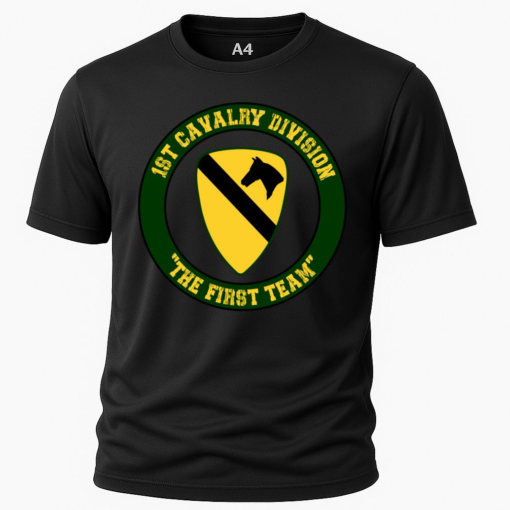 1st Cavalry Division Veteran Always A Soldier Military Xmas Cooling Performance Crew T-Shirt