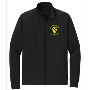 1st Cavalry Division Veteran Always A Soldier Military Xmas Stretch Full-Zip Cadet Jacket