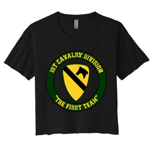 1st Cavalry Division Veteran Always A Soldier Military Xmas Women's Crop Top Tee