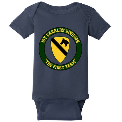 1st Cavalry Division Veteran Always A Soldier Military Xmas Baby Bodysuit