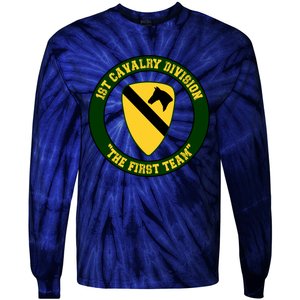 1st Cavalry Division Veteran Always A Soldier Military Xmas Tie-Dye Long Sleeve Shirt