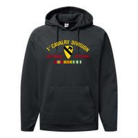 1st Cavalry Division Vietnam Veteran 1st Air Cav In Vietnam Performance Fleece Hoodie