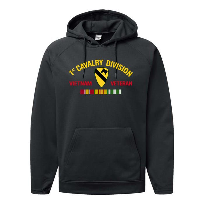 1st Cavalry Division Vietnam Veteran 1st Air Cav In Vietnam Performance Fleece Hoodie