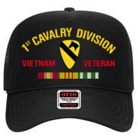 1st Cavalry Division Vietnam Veteran 1st Air Cav In Vietnam High Crown Mesh Back Trucker Hat