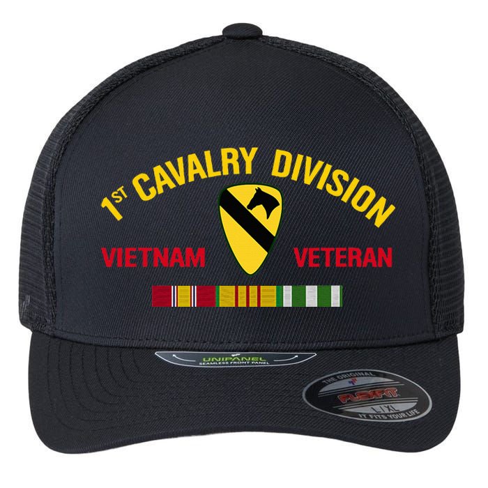 1st Cavalry Division Vietnam Veteran 1st Air Cav In Vietnam Flexfit Unipanel Trucker Cap