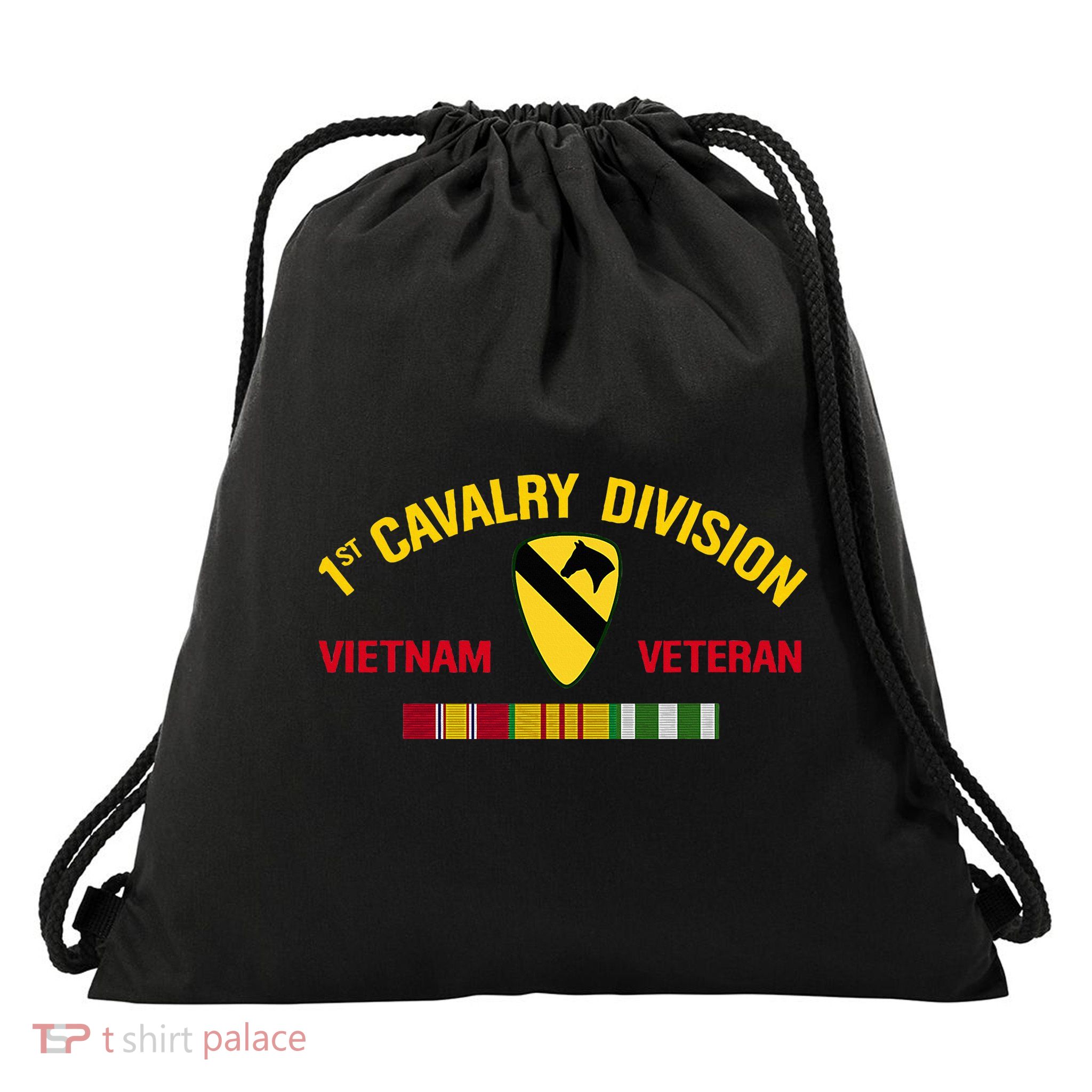 1st Cavalry Division Vietnam Veteran 1st Air Cav In Vietnam Drawstring Bag