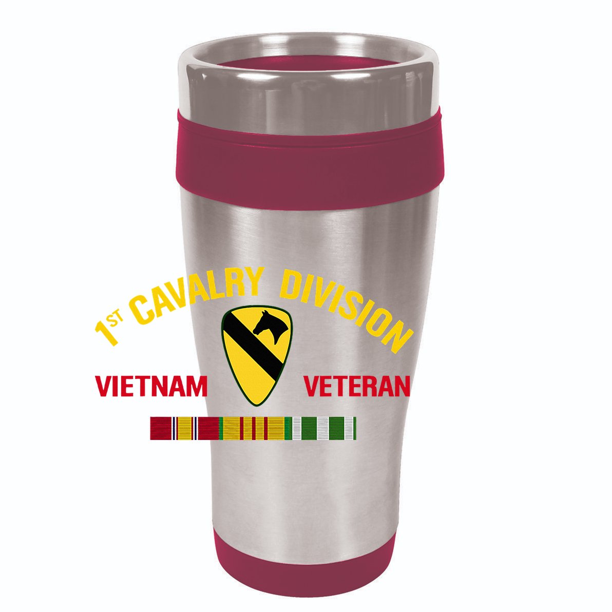 1st Cavalry Division Vietnam Veteran 1st Air Cav In Vietnam 12oz Stainless Steel Coffee Mug