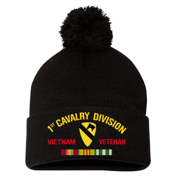 1st Cavalry Division Vietnam Veteran 1st Air Cav In Vietnam Pom Pom 12in Knit Beanie